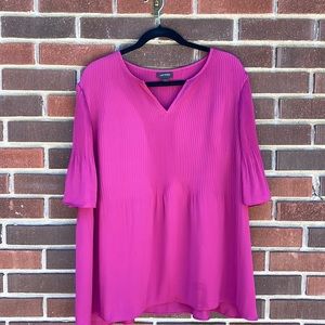 J.Jill fuschia pleated blouse size L EUC